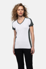 HAKRO Damen V-Shirt Contrast MIKRALINAR® - Produktbild