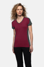 HAKRO Damen V-Shirt Contrast MIKRALINAR® - Produktbild