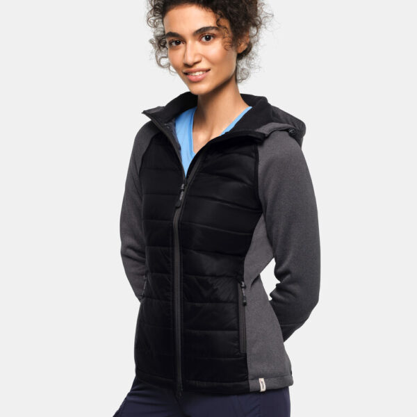 HAKRO Damen Kapuzen-Hybridjacke Contrast - Produktbild