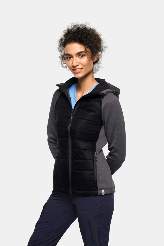 HAKRO Damen Kapuzen-Hybridjacke Contrast - Produktbild
